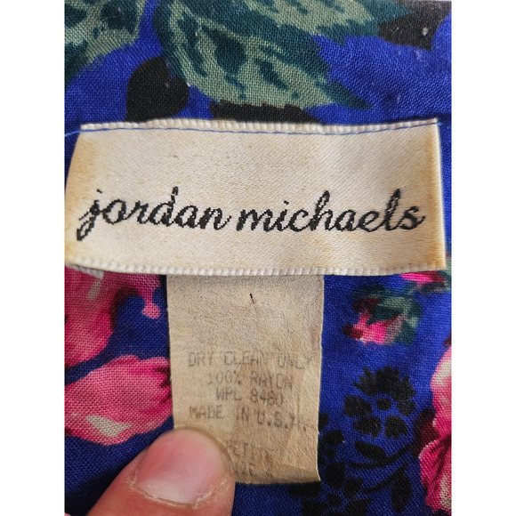 Vintage Jordan Michaels Floral Size 4P Padded Long Dress Women's Flower Garden - Picture 9 of 15